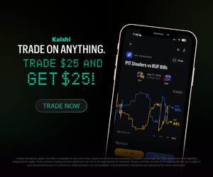 Kalshi — Trade on anything. Trade $25 and get $25 with code SOCPREDICTS.